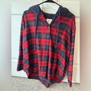 American Eagle Button-Up Flannel w/ Hood